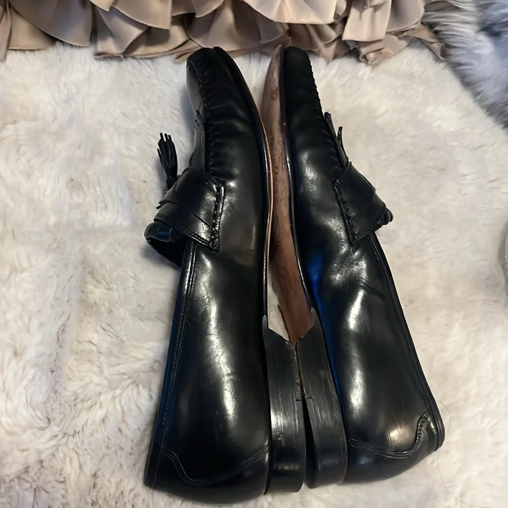 Johnston & Murphy Men’s Black Leather Loafer Slip On Tassel Dress Shoes  Sz 9